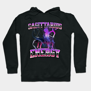 Sagittarius Energy Retro Lightning Zodiac Sign Birthday Hoodie